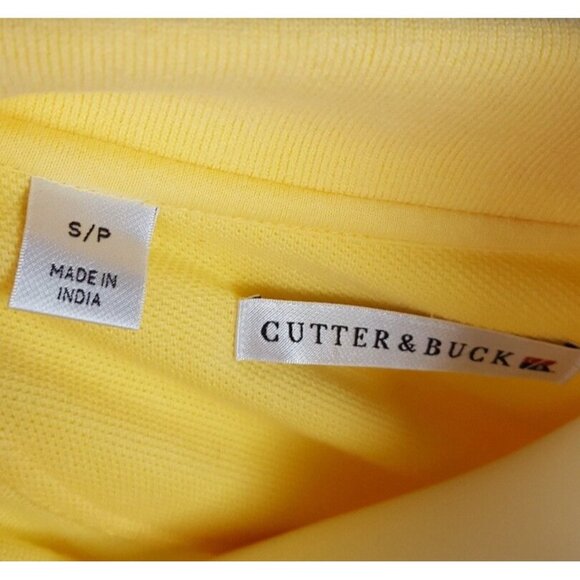 Cutter & Buck Polo Shirt Size S Small Solid All Yellow Collared Short Sleeve - Picture 6 of 6